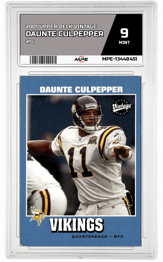 2001 UPPER DECK VINTAGE #94 DAUNTE CULPEPPER MPE 9 MINT — graded card auctioned from the MPE vault