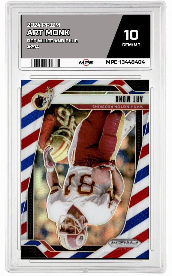 2024 PRIZM Red White and Blue #294 ART MONK MPE 10 GEM/MT — graded card auctioned from the MPE vault