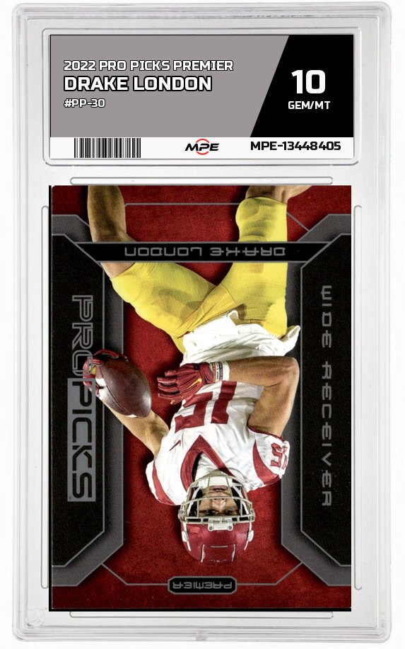 2022 PRO PICKS PREMIER #PP-30 DRAKE LONDON MPE 10 GEM/MT — graded card auctioned from the MPE vault