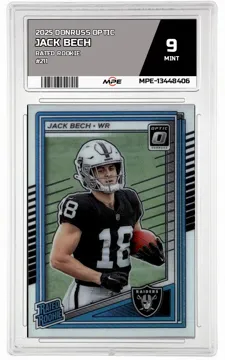2025 DONRUSS OPTIC RATED ROOKIE #211 JACK BECH MPE 9 MINT — graded card up for auction