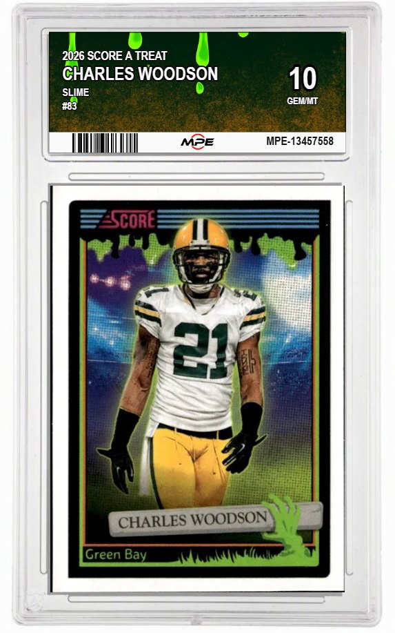 2026 SCORE A TREAT Slime #83 CHARLES WOODSON MPE 10 GEM/MT — graded card auctioned from the MPE vault
