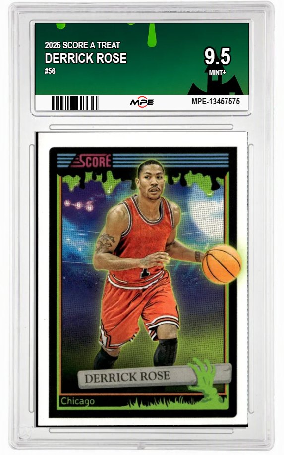 2026 SCORE A TREAT #56 DERRICK ROSE MPE 9.5 MINT+ — graded card auctioned from the MPE vault