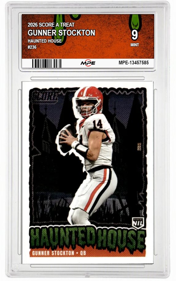 2026 SCORE A TREAT HAUNTED HOUSE #236 GUNNER STOCKTON MPE 9 MINT — graded card auctioned from the MPE vault