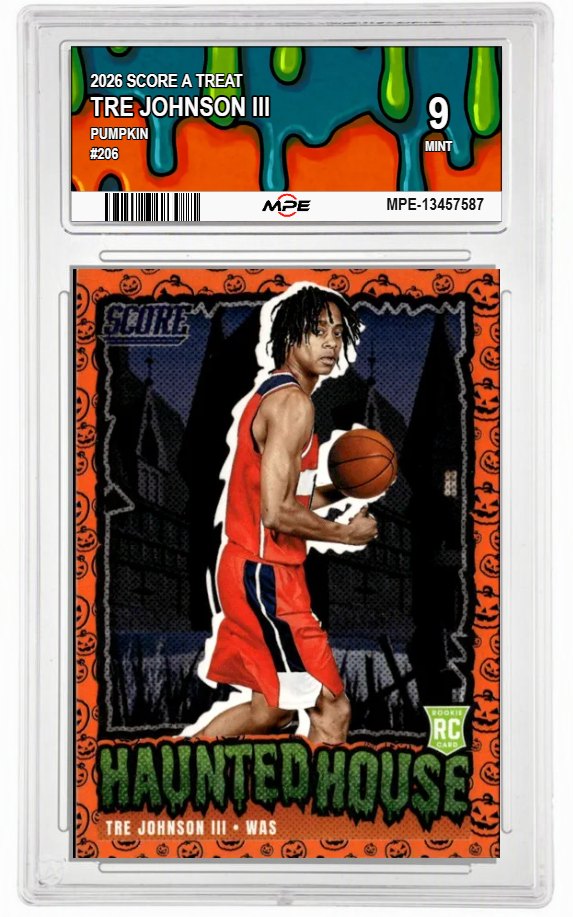 2026 SCORE A TREAT PUMPKIN #206 TRE JOHNSON III MPE 9 MINT — graded card auctioned from the MPE vault