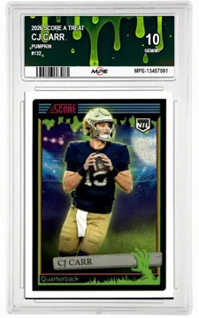 2026 SCORE A TREAT PUMPKIN #132 CJ CARR MPE 10 GEM/MT — graded card up for auction