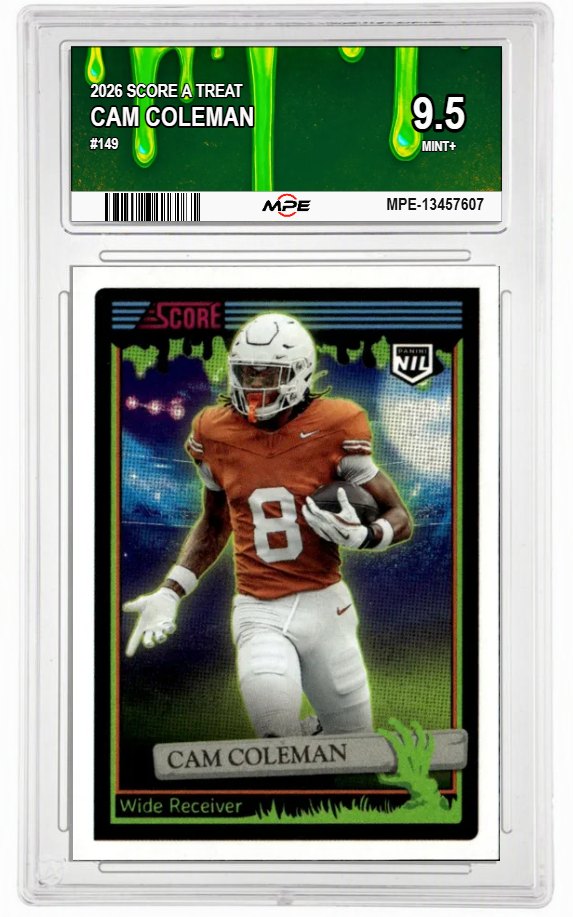 2026 SCORE A TREAT #149 CAM COLEMAN MPE 9.5 MINT+ — graded card auctioned from the MPE vault