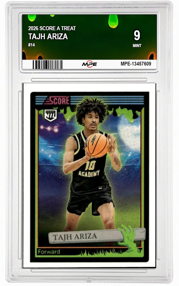 2026 SCORE A TREAT #14 TAJH ARIZA MPE 9 MINT — graded card auctioned from the MPE vault