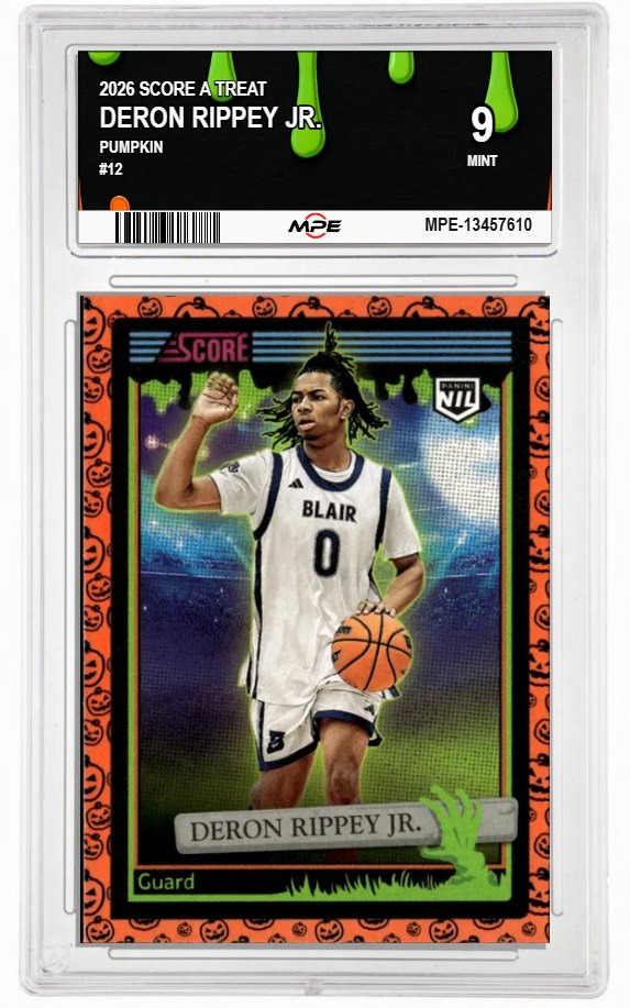 2026 SCORE A TREAT PUMPKIN #12 DERON RIPPEY JR. MPE 9 MINT — graded card auctioned from the MPE vault