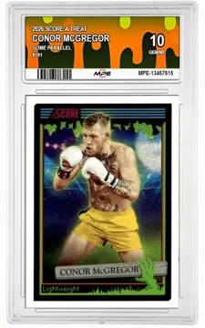 2026 SCORE A TREAT Slime Parallel #191 CONOR MCGREGOR MPE 10 GEM/MT — graded card up for auction