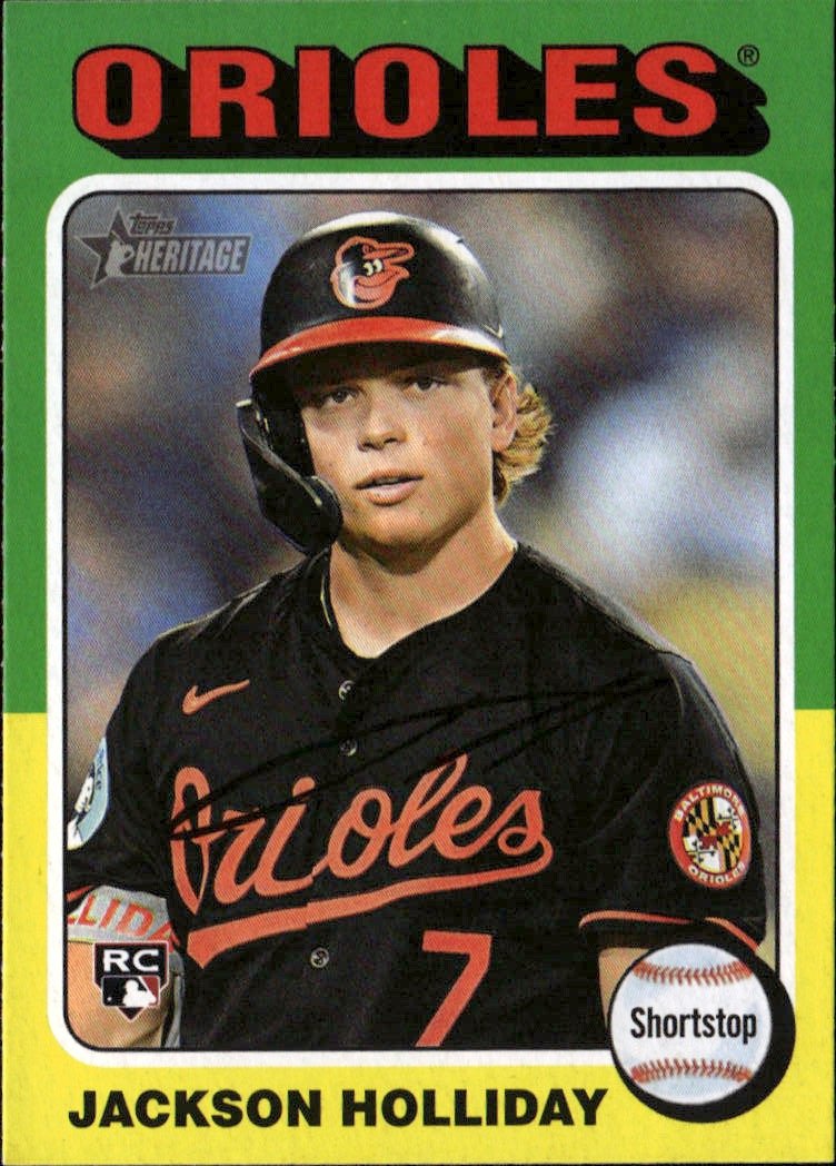 2024 Topps Heritage Jackson Holliday graded slab