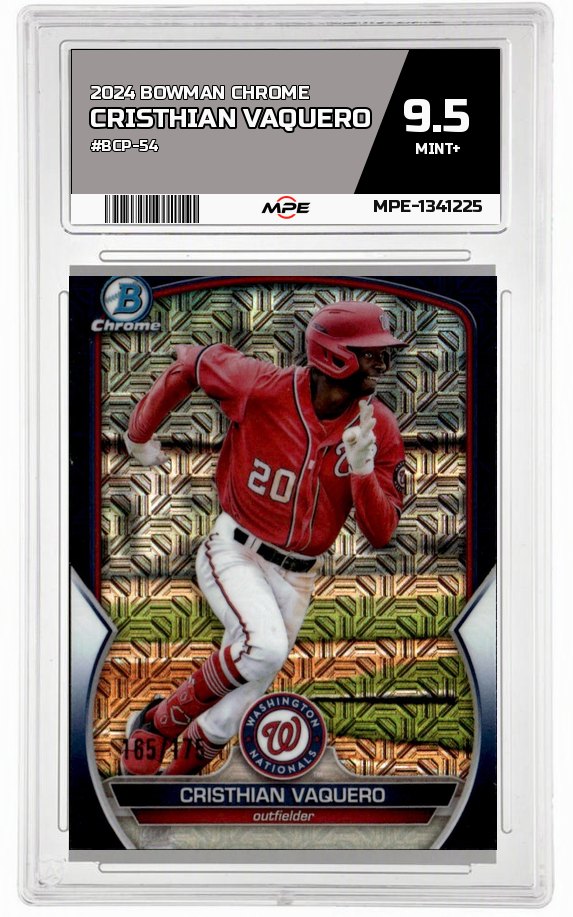 2024 BOWMAN CHROME #BCP-54 CRISTHIAN VAQUERO MPE 9.5 MINT+ — graded card auctioned from the MPE vault