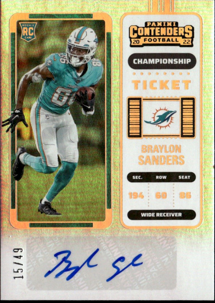 2023 Contenders Braylon Sanders graded slab