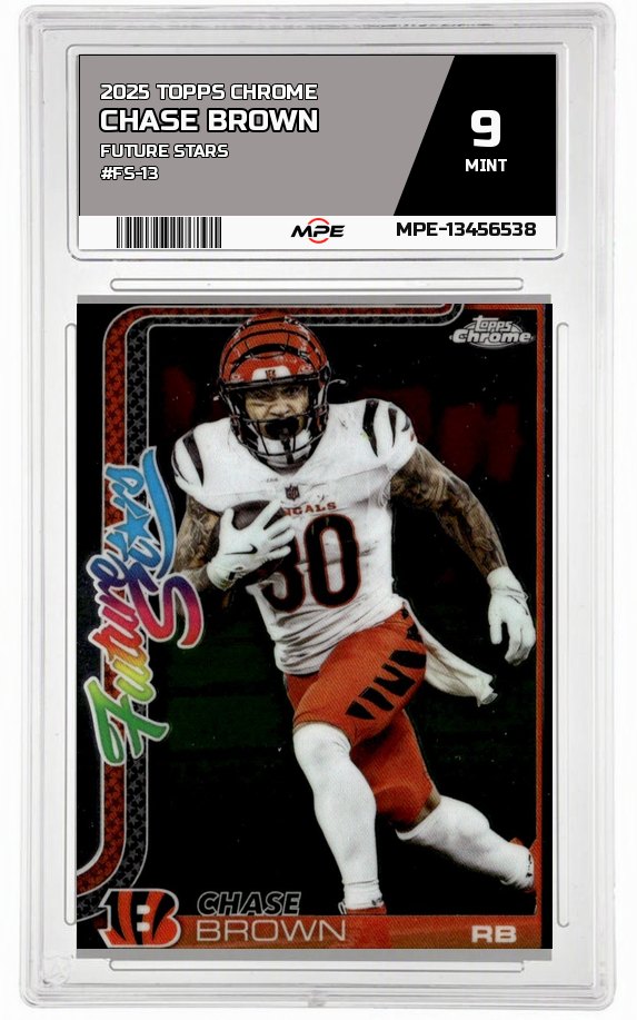 2025 TOPPS CHROME FUTURE STARS #FS-13 CHASE BROWN MPE 9 MINT — graded card auctioned from the MPE vault