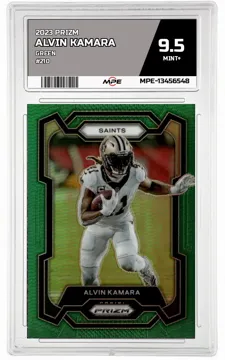 2023 PRIZM GREEN #210 ALVIN KAMARA MPE 9.5 MINT+ — graded card up for auction