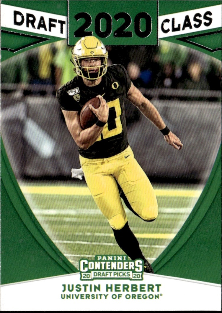 2020 Contenders Draft Picks Justin Herbert graded slab