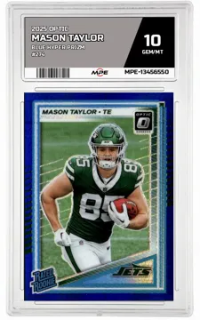 2025 OPTIC Blue Hyper Prizm #274 MASON TAYLOR MPE 10 GEM/MT — graded card up for auction