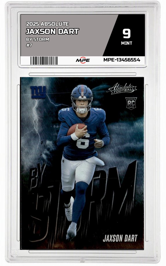 2025 ABSOLUTE BY STORM #7 JAXSON DART MPE 9 MINT — graded card auctioned from the MPE vault