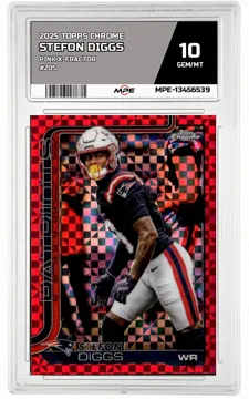 2025 TOPPS CHROME Pink X-Fractor #205 STEFON DIGGS MPE 10 GEM/MT — graded card up for auction