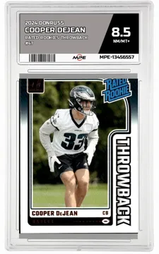 2024 DONRUSS RATED ROOKIES THROWBACK #47 COOPER DEJEAN MPE 8.5 NM/MT+ — graded card up for auction