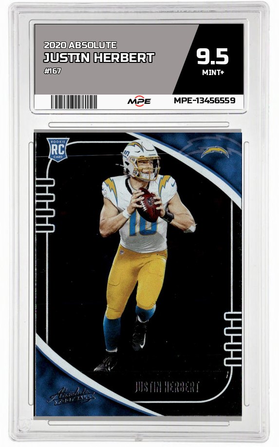 2020 ABSOLUTE #167 JUSTIN HERBERT MPE 9.5 MINT+ — graded card auctioned from the MPE vault
