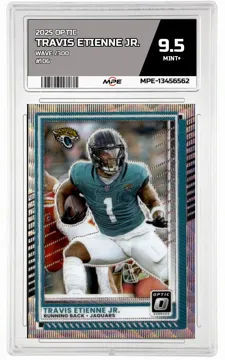 2025 OPTIC Wave /300 #106 TRAVIS ETIENNE JR. MPE 9.5 MINT+ — graded card up for auction