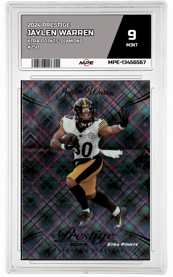 2024 PRESTIGE XTRA POINTS-DIAMOND #250 JAYLEN WARREN MPE 9 MINT — graded card auctioned from the MPE vault