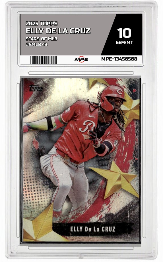 2025 TOPPS STARS OF MLB #SMLB-13 ELLY DE LA CRUZ MPE 10 GEM/MT — graded card auctioned from the MPE vault