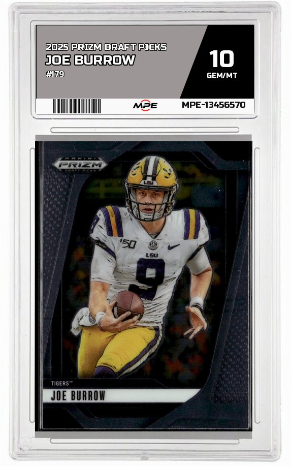 2025 PRIZM DRAFT PICKS #179 JOE BURROW MPE 10 GEM/MT — graded card auctioned from the MPE vault