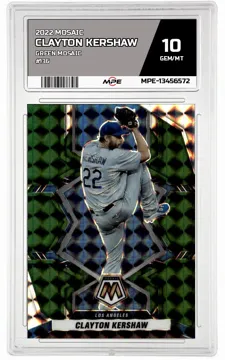 2022 MOSAIC GREEN MOSAIC #136 CLAYTON KERSHAW MPE 10 GEM/MT — graded card up for auction