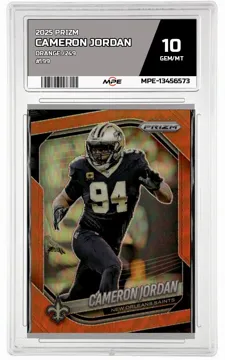 2025 PRIZM ORANGE /249 #199 CAMERON JORDAN MPE 10 GEM/MT — graded card up for auction