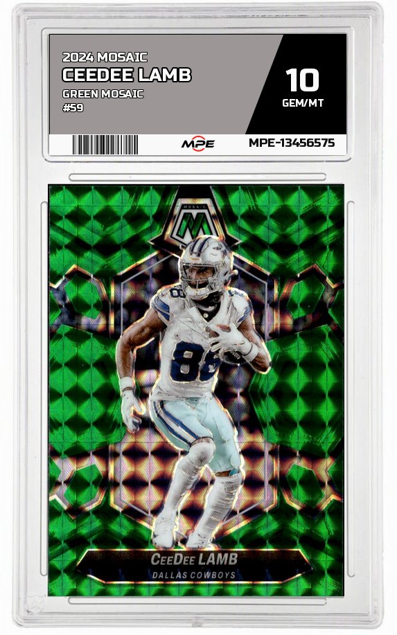 2024 MOSAIC GREEN MOSAIC #59 CEEDEE LAMB MPE 10 GEM/MT — graded card auctioned from the MPE vault