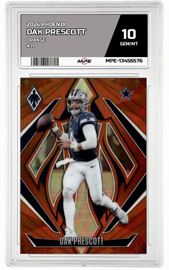 2024 PHOENIX ORANGE #31 DAK PRESCOTT MPE 10 GEM/MT — graded card auctioned from the MPE vault