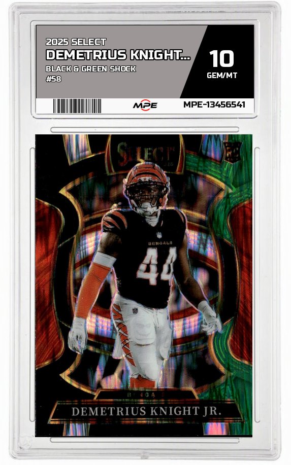 2025 SELECT BLACK & GREEN SHOCK #58 DEMETRIUS KNIGHT JR. MPE 10 GEM/MT — graded card auctioned from the MPE vault