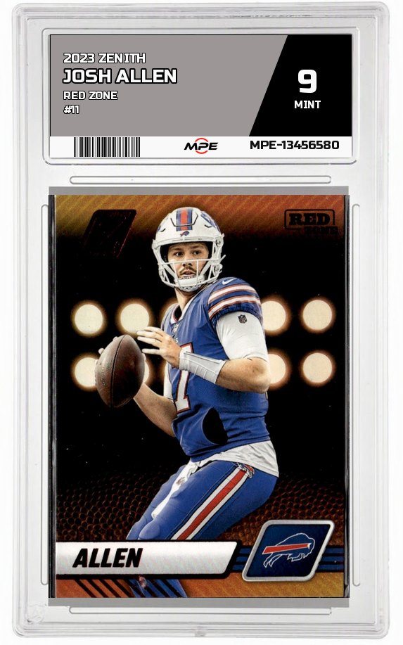 2023 ZENITH RED ZONE #11 JOSH ALLEN MPE 9 MINT — graded card auctioned from the MPE vault