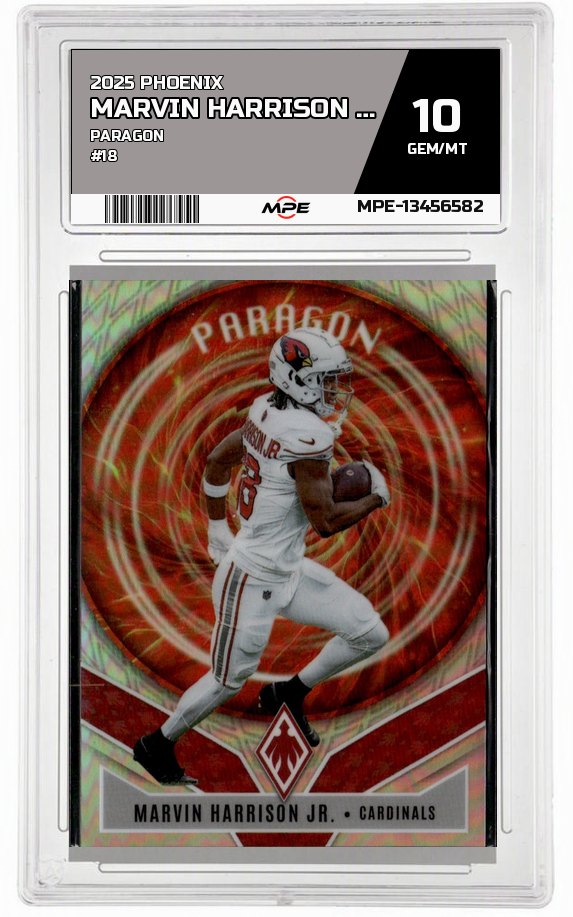 2025 PHOENIX Paragon #18 MARVIN HARRISON JR. MPE 10 GEM/MT — graded card auctioned from the MPE vault