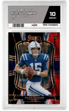2025 SCORE SELECT Black and Red Shock #133 RILEY LEONARD MPE 10 GEM/MT — graded card up for auction