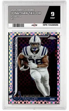 2025 TOPPS CHROME X-Fractor #130 JONATHAN TAYLOR MPE 9 MINT — graded card up for auction