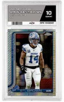 2025 TOPPS CHROME PRISM REFRACTOR #98 AMON-RA ST. BROWN MPE 10 GEM/MT — graded card up for auction