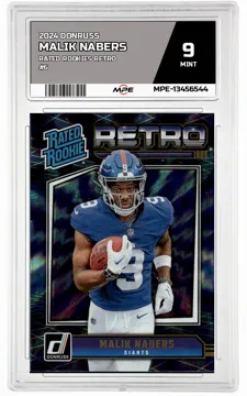 2024 DONRUSS RATED ROOKIES RETRO #6 MALIK NABERS MPE 9 MINT — graded card up for auction