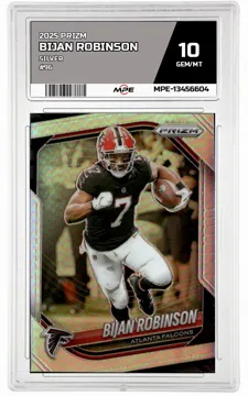 2025 PRIZM SILVER #96 BIJAN ROBINSON MPE 10 GEM/MT — graded card up for auction