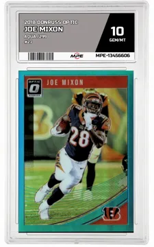 2018 DONRUSS OPTIC Aqua /299 #23 JOE MIXON MPE 10 GEM/MT — graded card up for auction