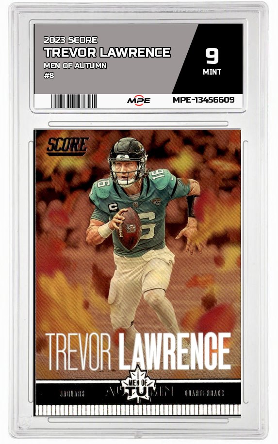 2023 SCORE MEN OF AUTUMN #8 TREVOR LAWRENCE MPE 9 MINT — graded card auctioned from the MPE vault
