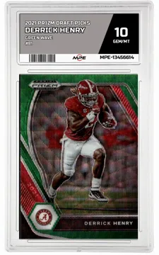 2021 PRIZM DRAFT PICKS GREEN WAVE #81 DERRICK HENRY MPE 10 GEM/MT — graded card up for auction