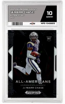 2021 PRIZM DRAFT PICKS ALL AMERICANS #185 JA'MARR CHASE MPE 10 GEM/MT — graded card up for auction