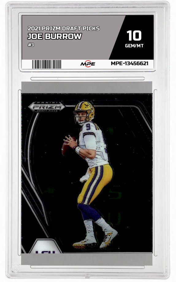 2021 PRIZM DRAFT PICKS #3 JOE BURROW MPE 10 GEM/MT — graded card auctioned from the MPE vault