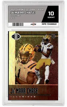 2021 CHRONICLES DRAFT PICKS ILLUSIONS #105 JA'MARR CHASE MPE 10 GEM/MT — graded card up for auction