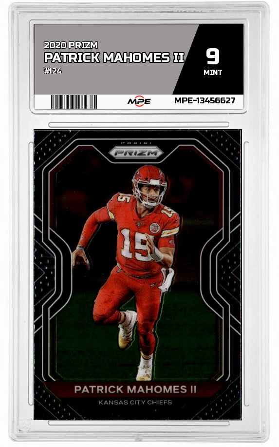 2020 PRIZM #124 PATRICK MAHOMES II MPE 9 MINT — graded card auctioned from the MPE vault