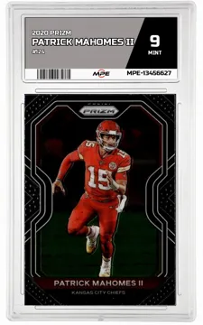 2020 PRIZM #124 PATRICK MAHOMES II MPE 9 MINT — graded card up for auction