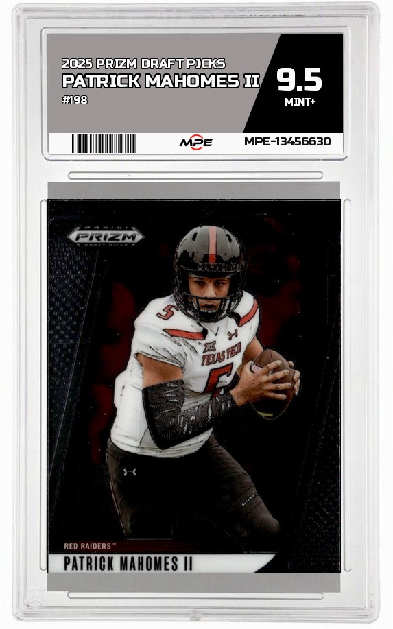 2025 PRIZM DRAFT PICKS #198 PATRICK MAHOMES II MPE 9.5 MINT+ — graded card auctioned from the MPE vault