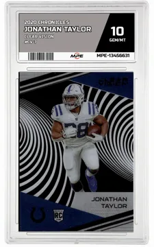 2020 CHRONICLES CLEAR VISION #CV-7 JONATHAN TAYLOR MPE 10 GEM/MT — graded card up for auction